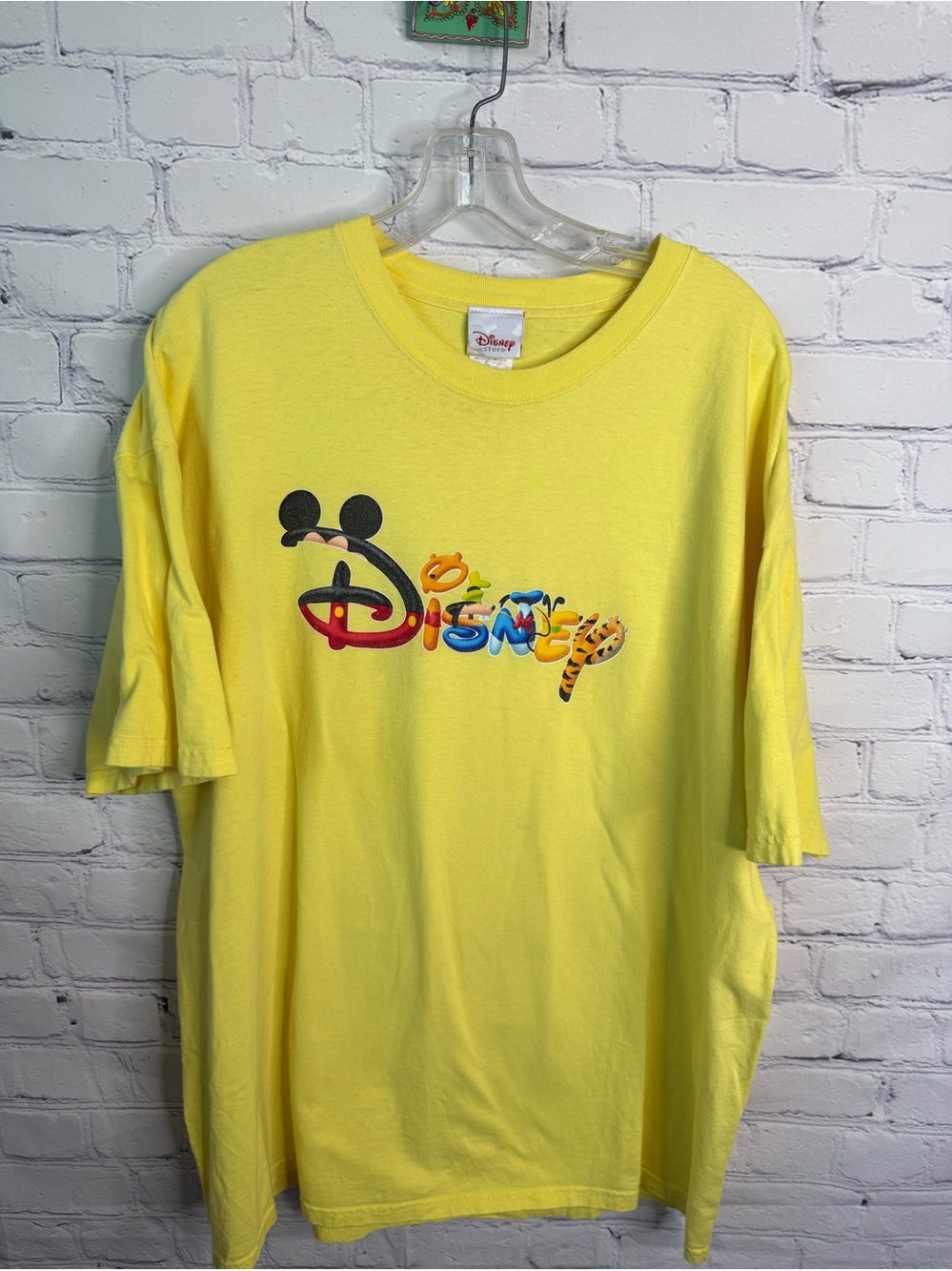 Disney Store Vintage Yellow Disney Print Shirt XXL